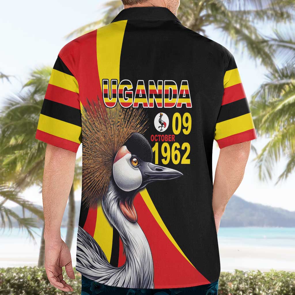 Uganda Independence Day with Crowned Cranes Hawaiian Shirt - Wonder Print Shop