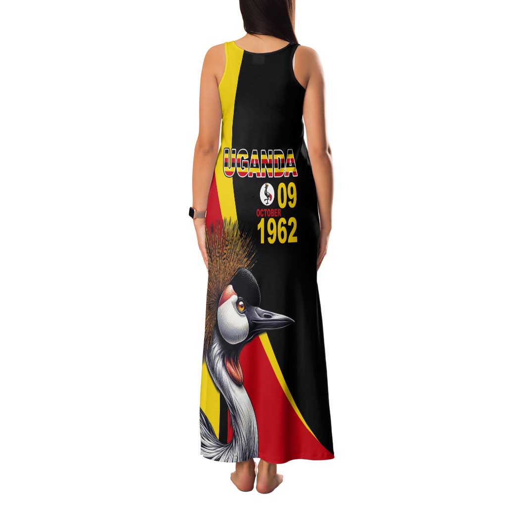 Uganda Independence Day with Crowned Cranes Tank Maxi Dress - Wonder Print Shop
