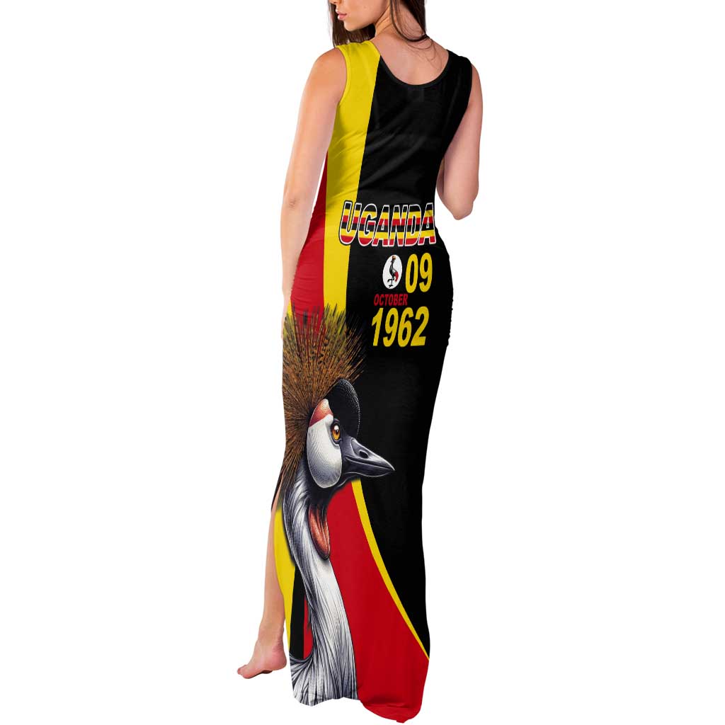 Uganda Independence Day with Crowned Cranes Tank Maxi Dress - Wonder Print Shop