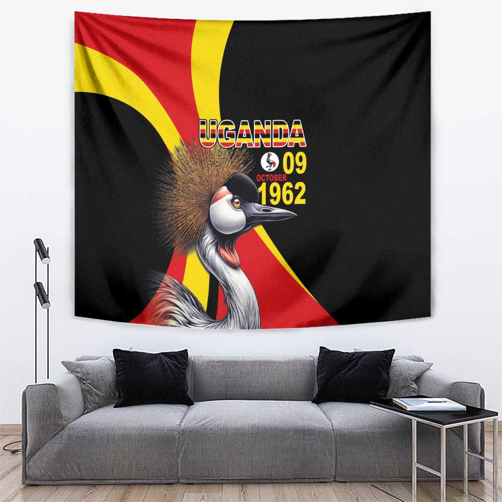 Uganda Independence Day with Crowned Cranes Tapestry - Wonder Print Shop