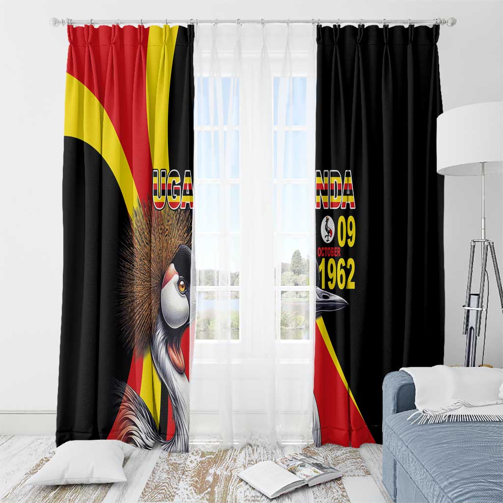 Uganda Independence Day with Crowned Cranes Window Curtain - Wonder Print Shop
