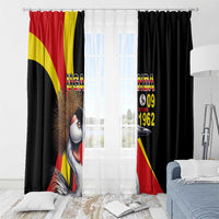 Uganda Independence Day with Crowned Cranes Window Curtain - Wonder Print Shop