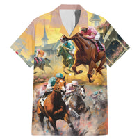 Kentucky Horses Racing Watercolor Family Matching Mermaid Dress and Hawaiian Shirt - Wonder Print Shop