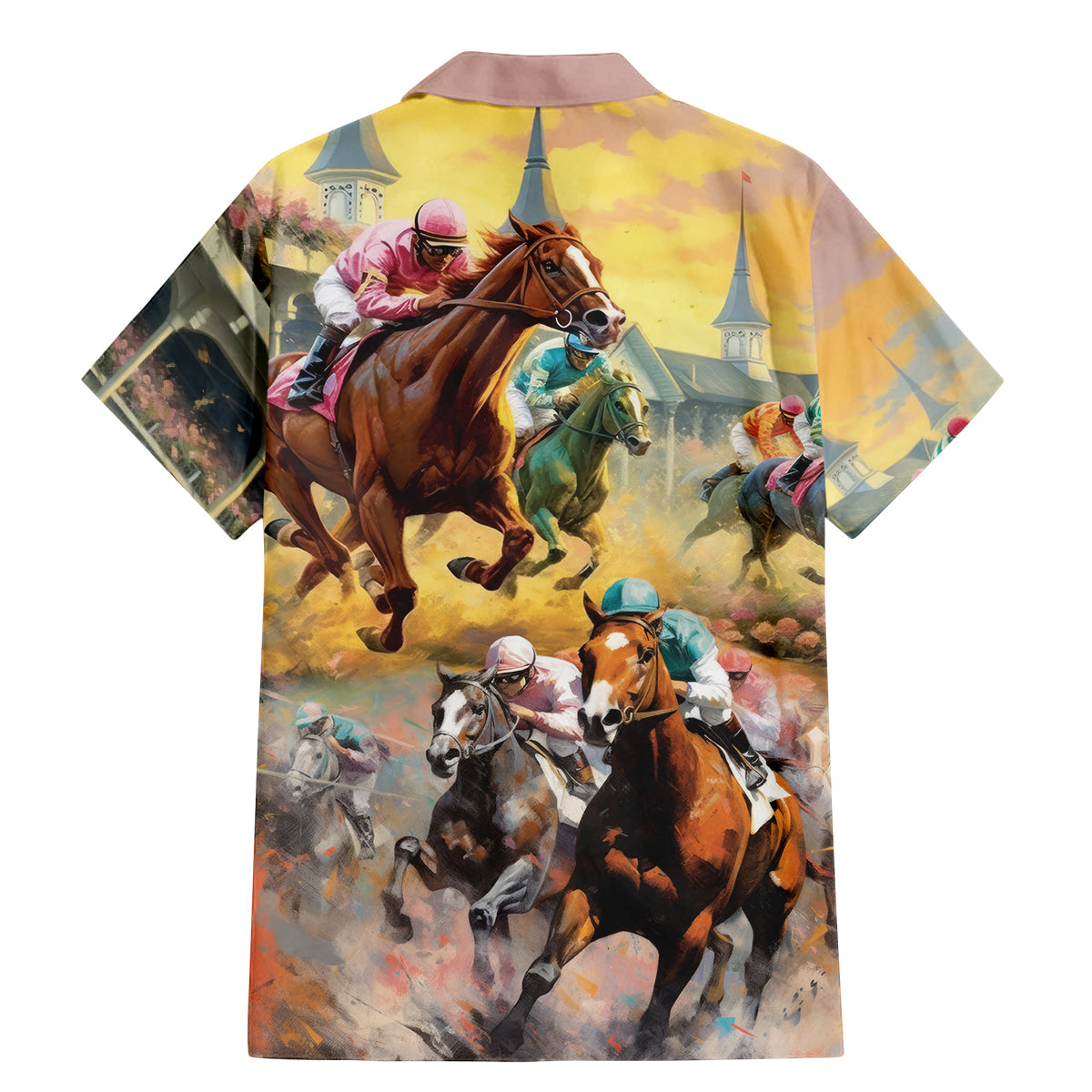 Kentucky Horses Racing Watercolor Family Matching Mermaid Dress and Hawaiian Shirt - Wonder Print Shop