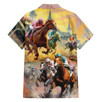 Kentucky Horses Racing Watercolor Family Matching Summer Maxi Dress and Hawaiian Shirt - Wonder Print Shop
