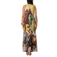 Kentucky Horses Racing Watercolor Family Matching Tank Maxi Dress and Hawaiian Shirt - Wonder Print Shop