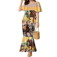 Kentucky Horses Racing Watercolor Mermaid Dress - Wonder Print Shop