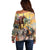 Kentucky Horses Racing Watercolor Off Shoulder Sweater - Wonder Print Shop