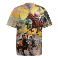 Kentucky Horses Racing Watercolor Rugby Jersey - Wonder Print Shop