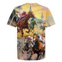 Kentucky Horses Racing Watercolor Rugby Jersey - Wonder Print Shop