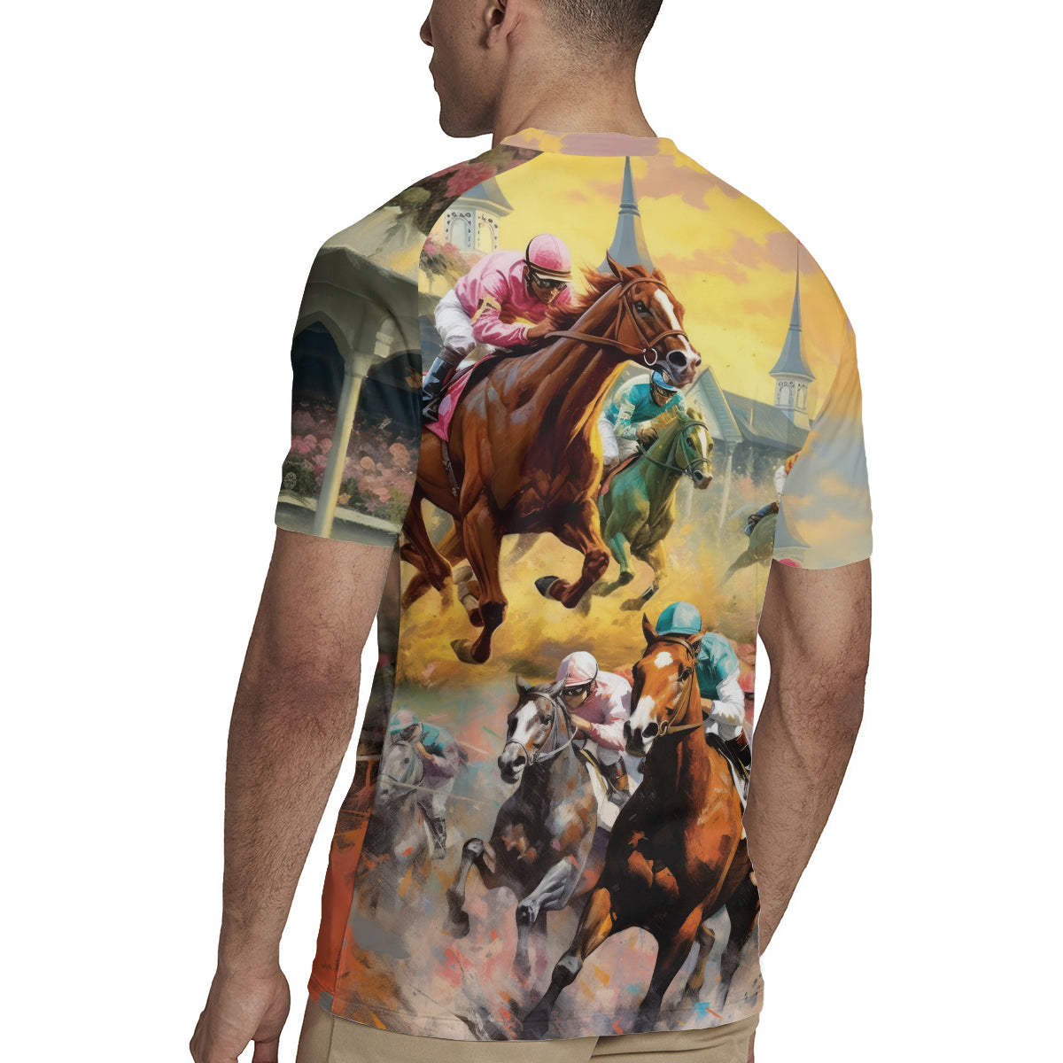 Kentucky Horses Racing Watercolor Rugby Jersey - Wonder Print Shop