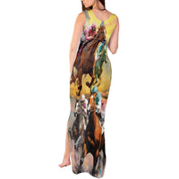 Kentucky Horses Racing Watercolor Tank Maxi Dress - Wonder Print Shop