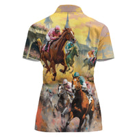 Kentucky Horses Racing Watercolor Women Polo Shirt - Wonder Print Shop