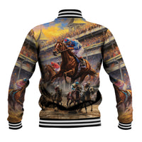 Kentucky Hosts Horse Races Watercolor Baseball Jacket - Wonder Print Shop