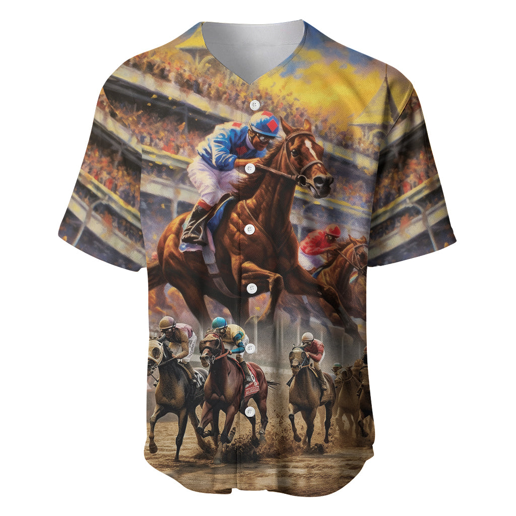 Kentucky Hosts Horse Races Watercolor Baseball Jersey - Wonder Print Shop