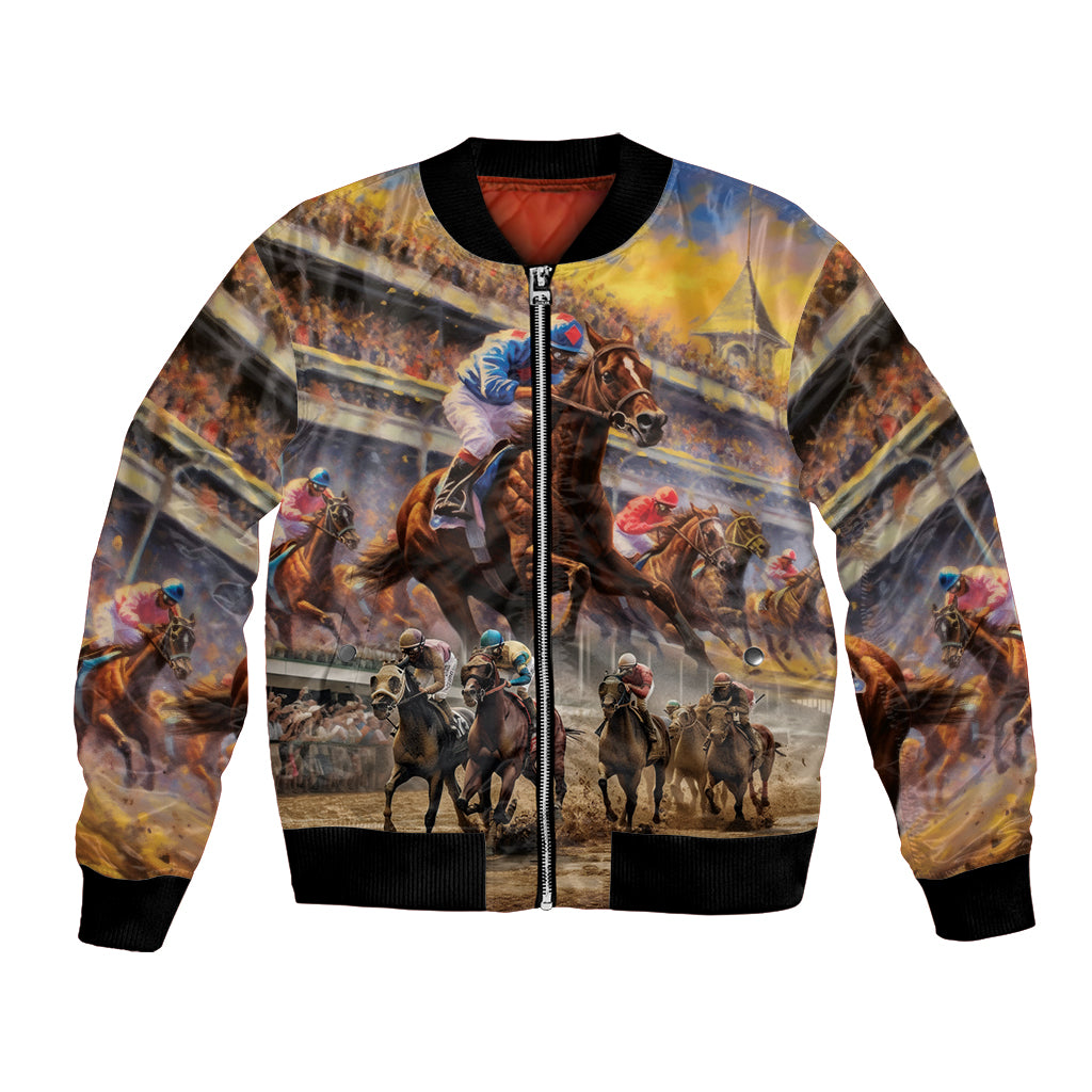 Kentucky Hosts Horse Races Watercolor Bomber Jacket - Wonder Print Shop