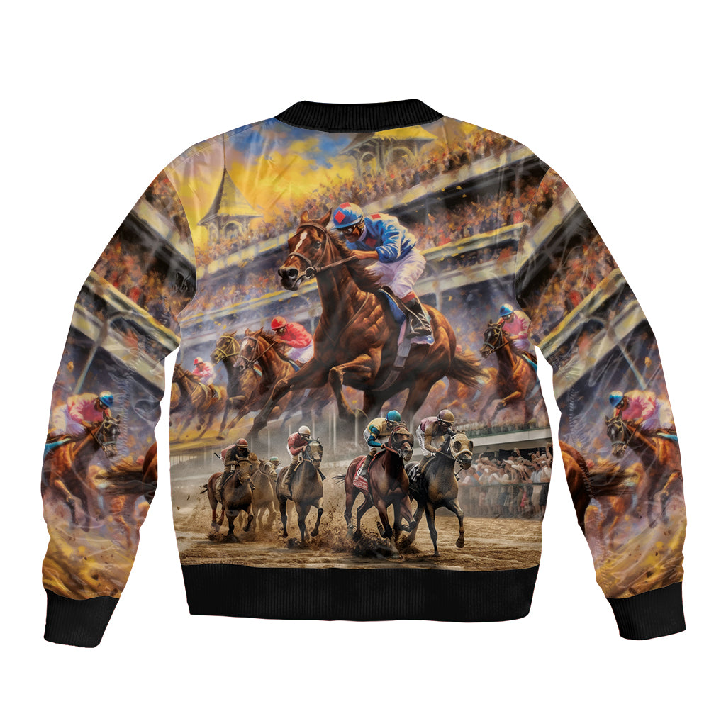Kentucky Hosts Horse Races Watercolor Bomber Jacket - Wonder Print Shop