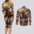 Kentucky Hosts Horse Races Watercolor Couples Matching Long Sleeve Bodycon Dress and Long Sleeve Button Shirt - Wonder Print Shop