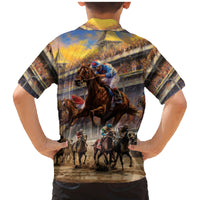 Kentucky Hosts Horse Races Watercolor Family Matching Mermaid Dress and Hawaiian Shirt - Wonder Print Shop