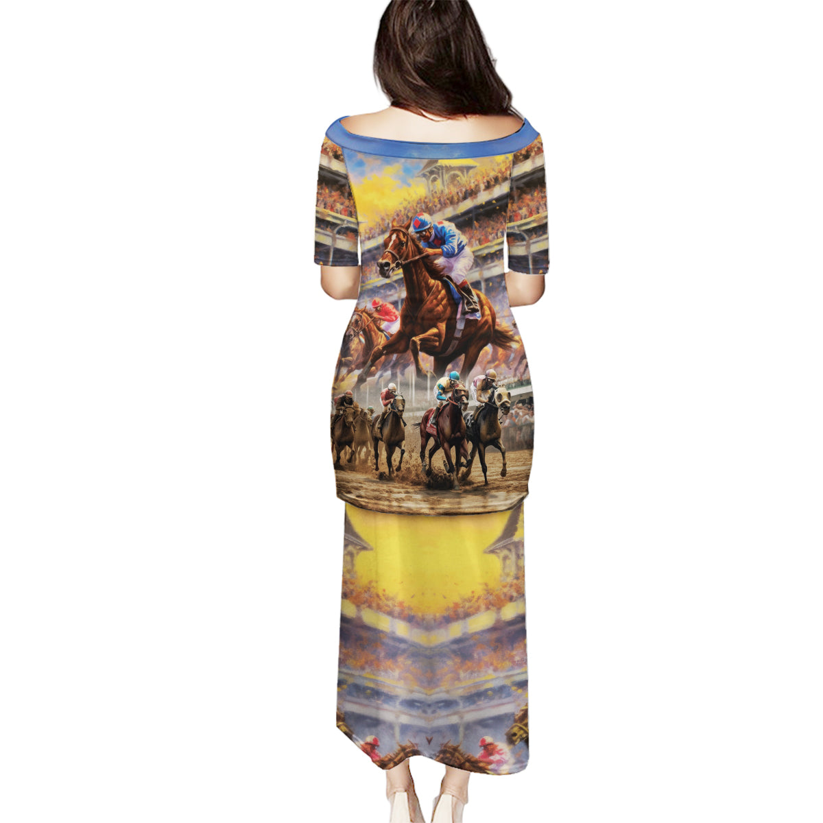 Kentucky Hosts Horse Races Watercolor Family Matching Puletasi and Hawaiian Shirt - Wonder Print Shop