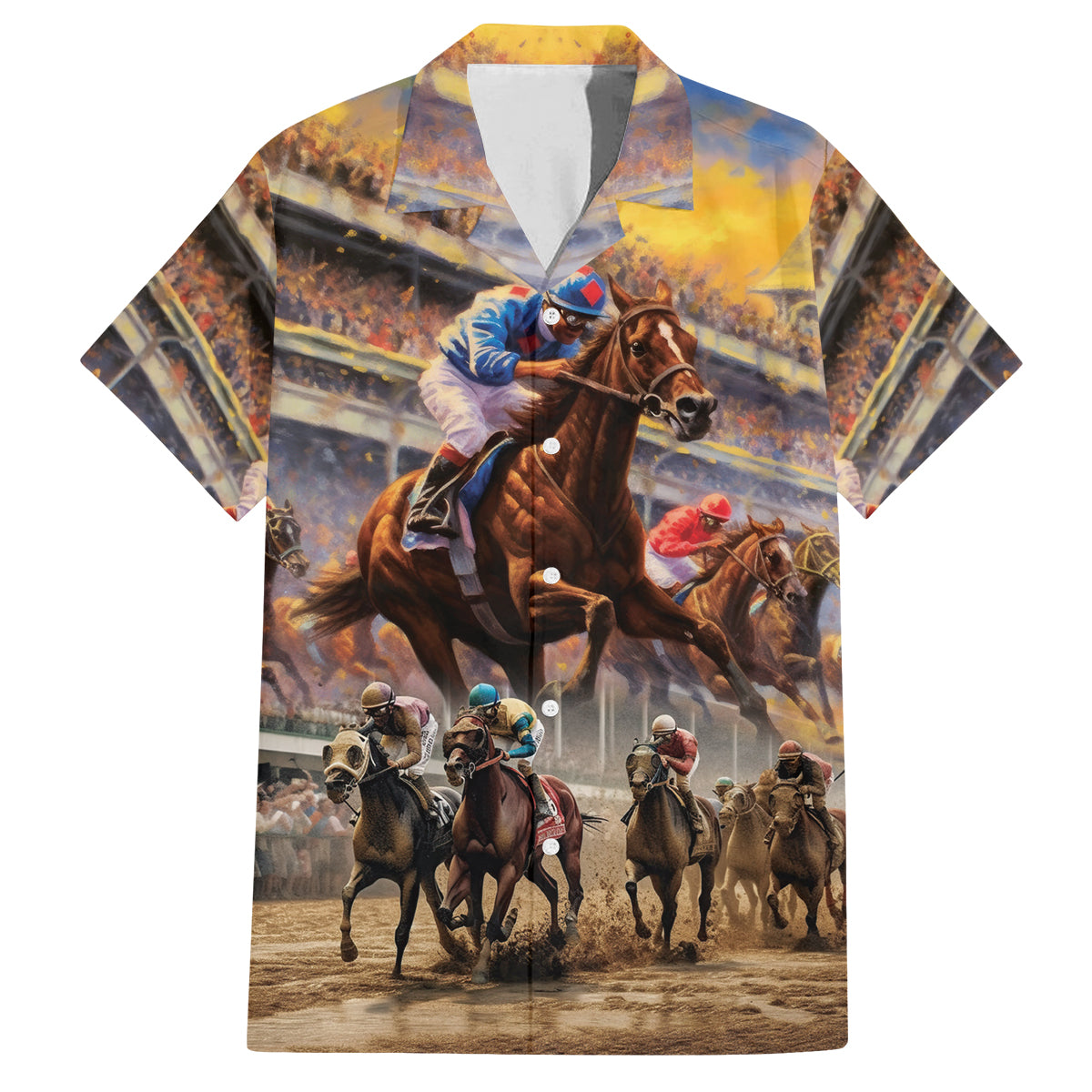 Kentucky Hosts Horse Races Watercolor Family Matching Summer Maxi Dress and Hawaiian Shirt - Wonder Print Shop
