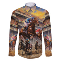 Kentucky Hosts Horse Races Watercolor Family Matching Tank Maxi Dress and Hawaiian Shirt - Wonder Print Shop