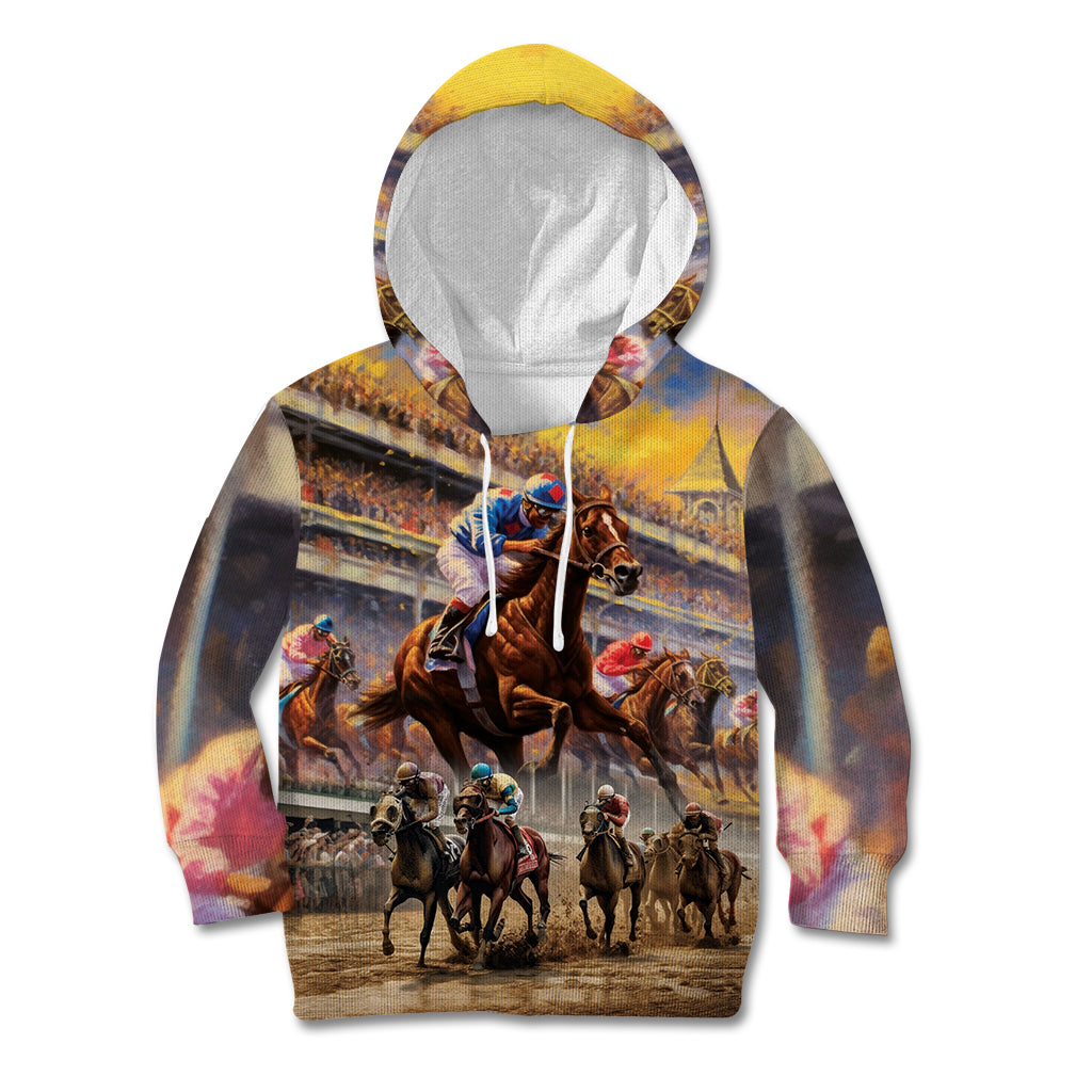 Kentucky Hosts Horse Races Watercolor Kid Hoodie - Wonder Print Shop