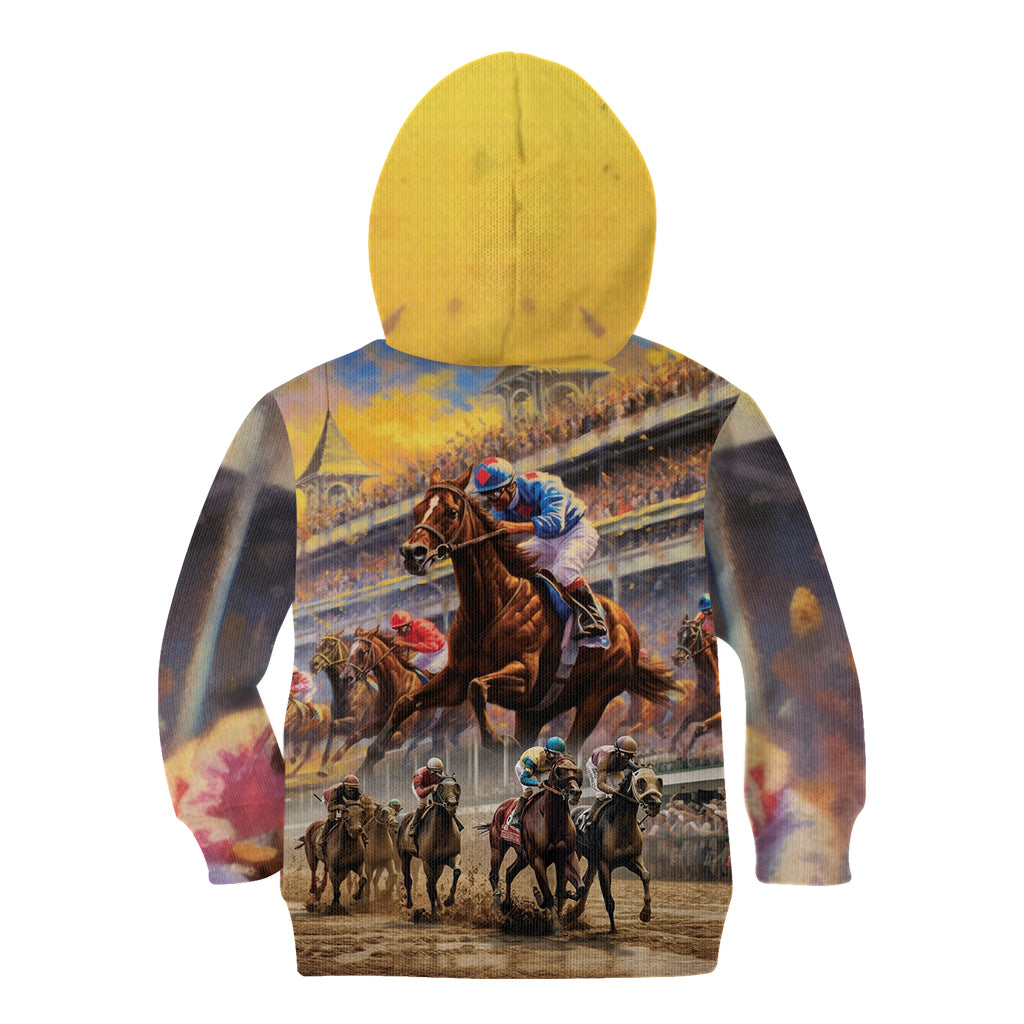 Kentucky Hosts Horse Races Watercolor Kid Hoodie - Wonder Print Shop