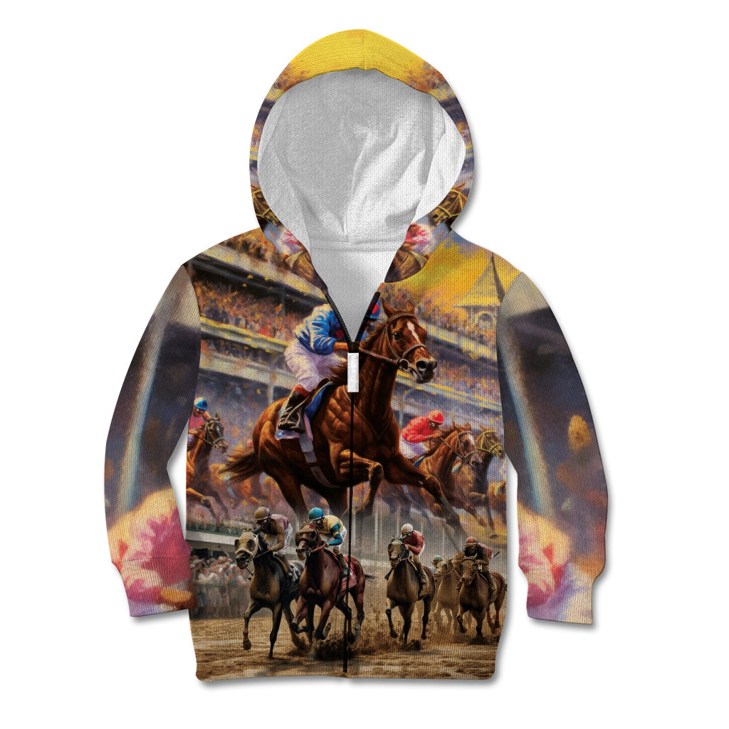Kentucky Hosts Horse Races Watercolor Kid Hoodie - Wonder Print Shop