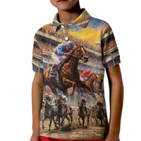 Kentucky Hosts Horse Races Watercolor Kid Polo Shirt - Wonder Print Shop