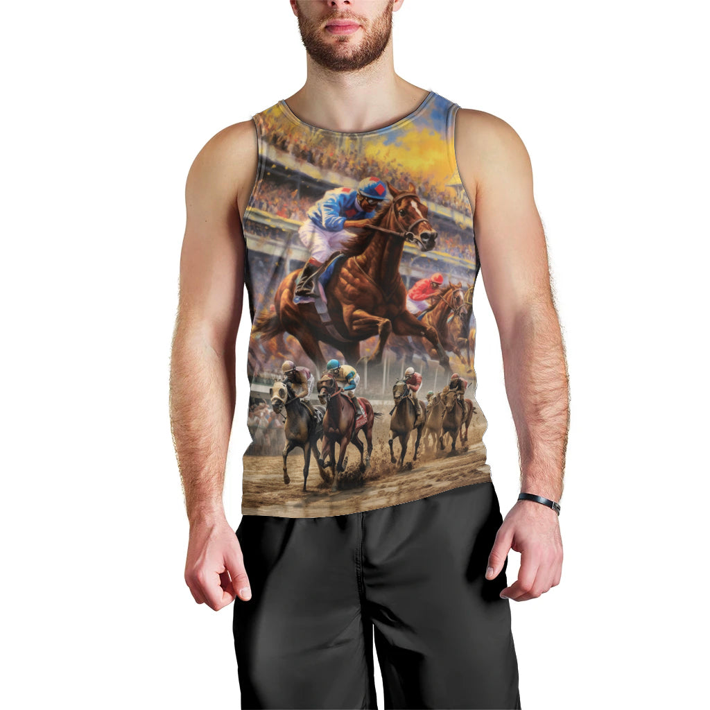 Kentucky Hosts Horse Races Watercolor Men Tank Top - Wonder Print Shop