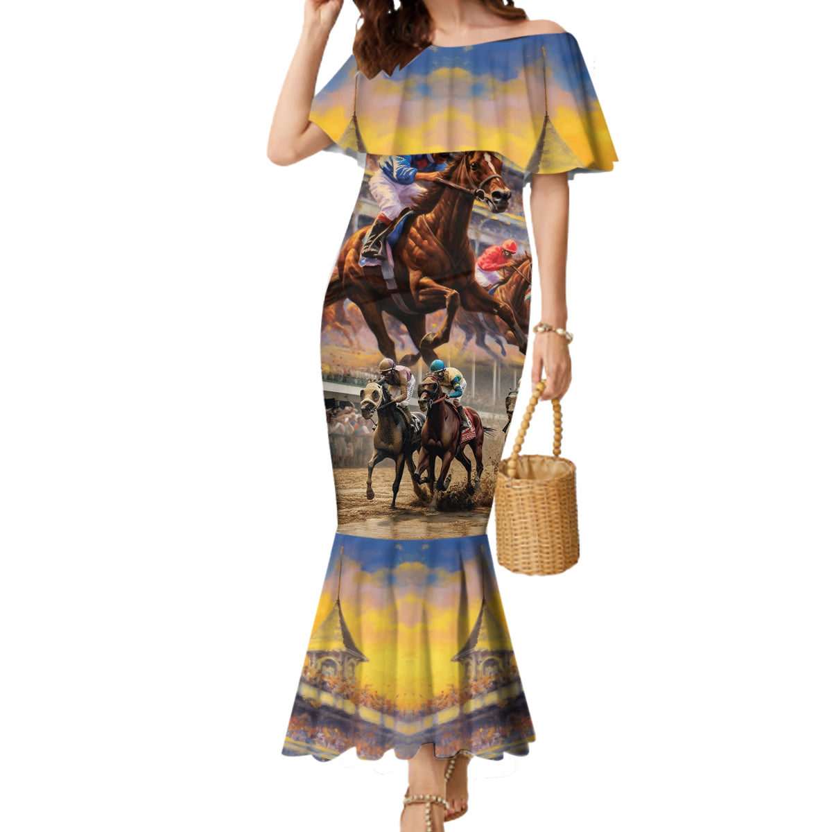 Kentucky Hosts Horse Races Watercolor Mermaid Dress - Wonder Print Shop