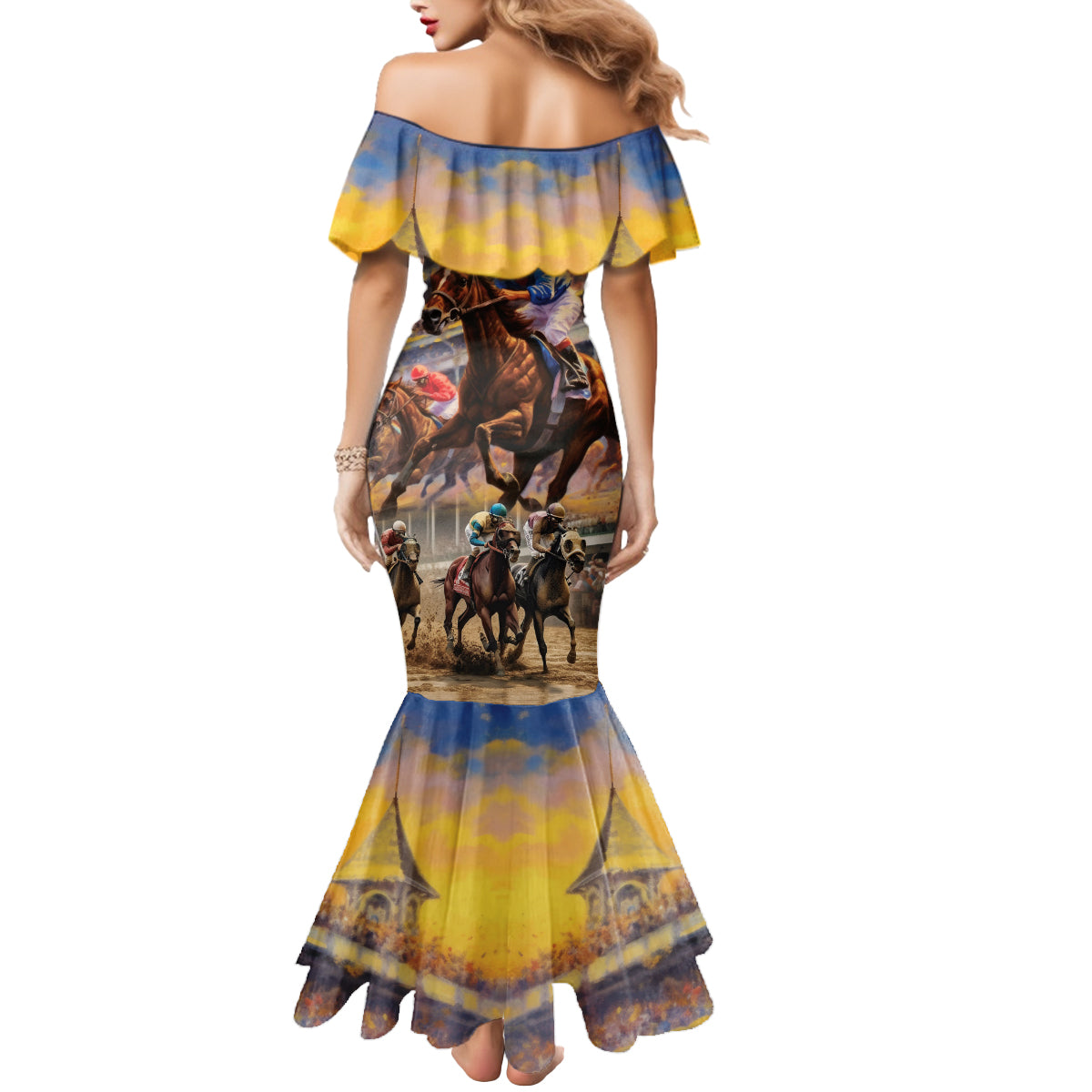 Kentucky Hosts Horse Races Watercolor Mermaid Dress - Wonder Print Shop