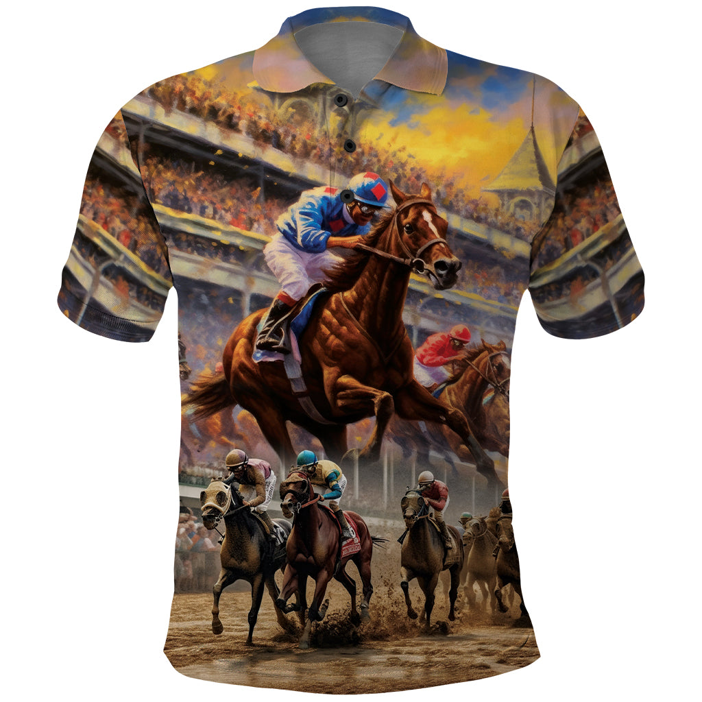 Kentucky Hosts Horse Races Watercolor Polo Shirt