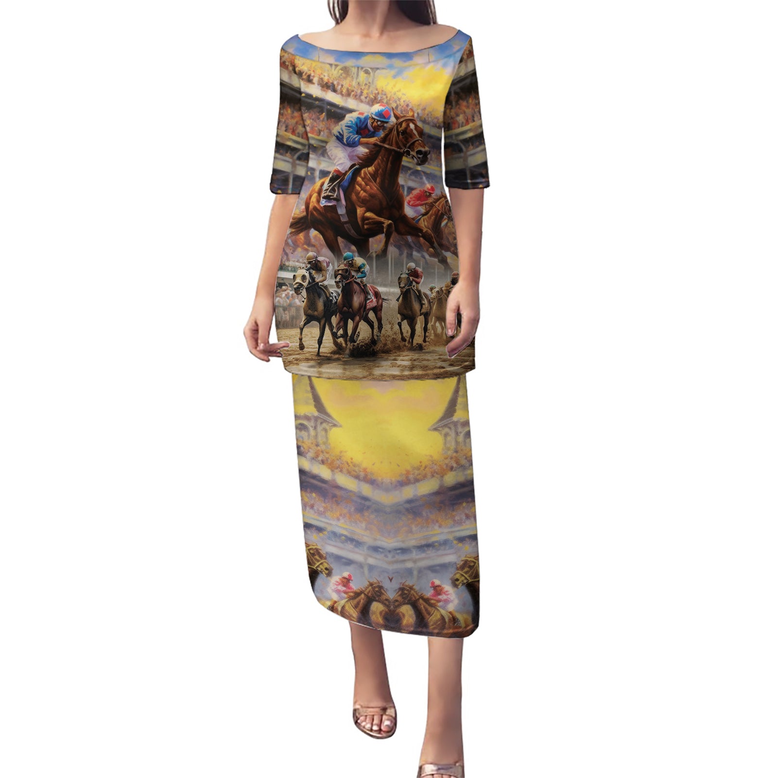 Kentucky Hosts Horse Races Watercolor Puletasi - Wonder Print Shop
