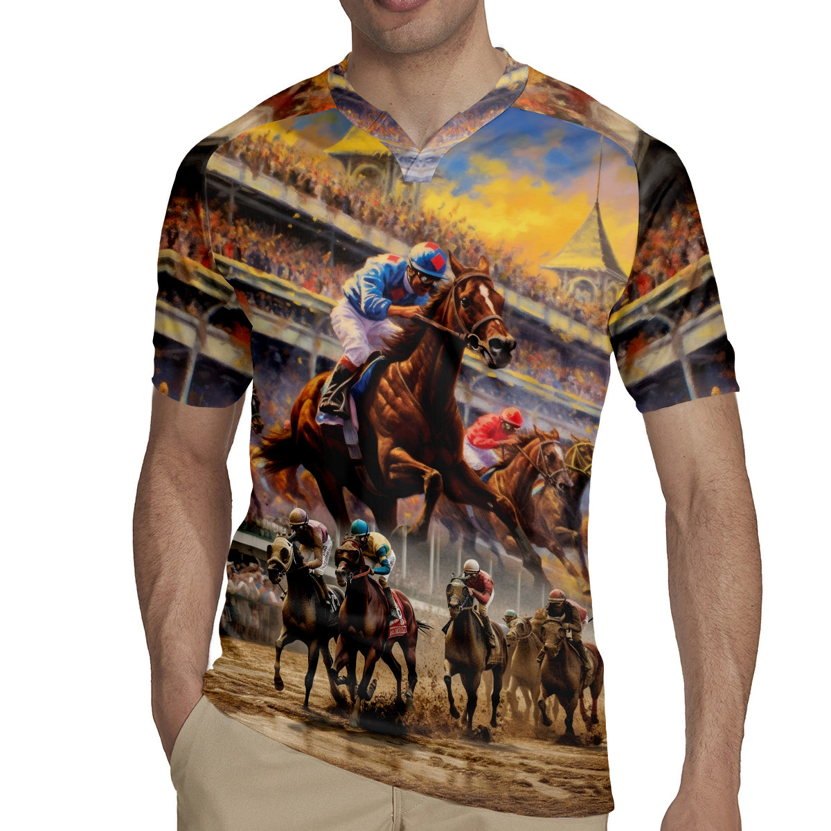 Kentucky Hosts Horse Races Watercolor Rugby Jersey - Wonder Print Shop