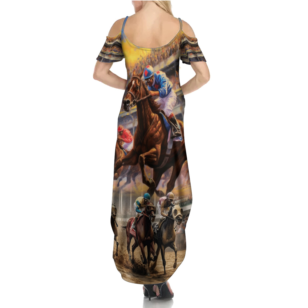 Kentucky Hosts Horse Races Watercolor Summer Maxi Dress - Wonder Print Shop