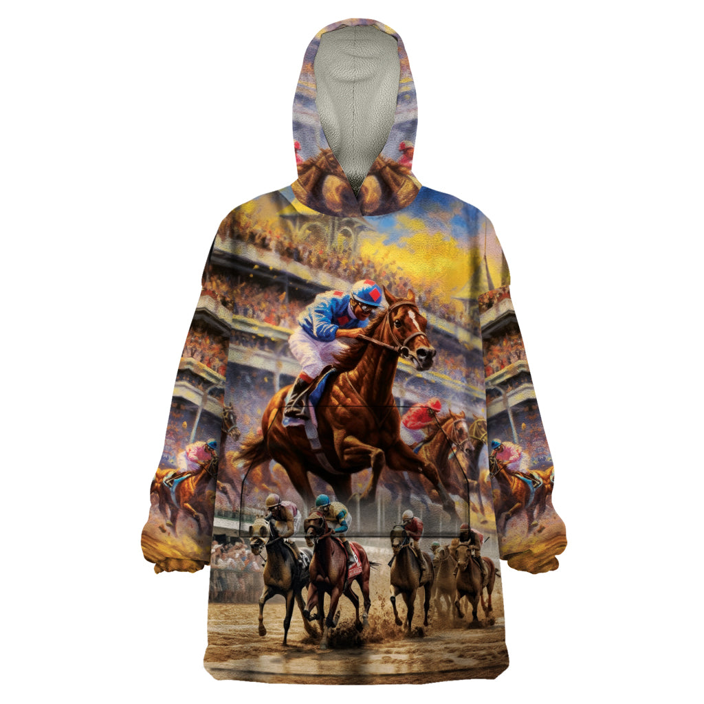 Kentucky Hosts Horse Races Watercolor Wearable Blanket Hoodie