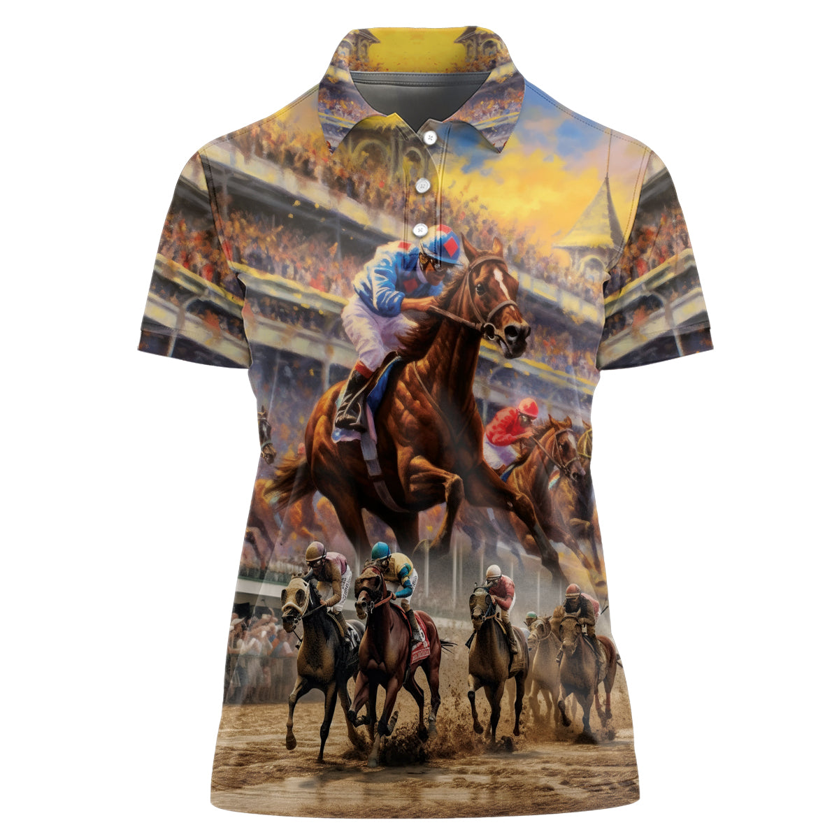 Kentucky Hosts Horse Races Watercolor Women Polo Shirt - Wonder Print Shop