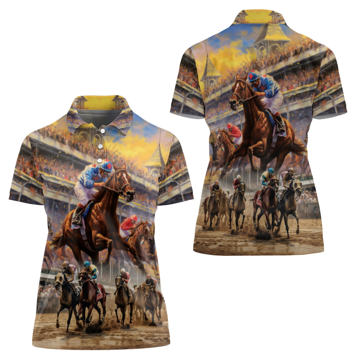 Kentucky Hosts Horse Races Watercolor Women Polo Shirt - Wonder Print Shop