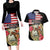 Kentucky Horseshoe Racing Rose Couples Matching Long Sleeve Bodycon Dress and Hawaiian Shirt Grunge American Flag Vintage Style - Wonder Print Shop