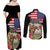 Kentucky Horseshoe Racing Rose Couples Matching Off Shoulder Maxi Dress and Long Sleeve Button Shirt Grunge American Flag Vintage Style - Wonder Print Shop
