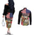 Kentucky Horseshoe Racing Rose Couples Matching Off The Shoulder Long Sleeve Dress and Long Sleeve Button Shirt Grunge American Flag Vintage Style