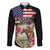 Kentucky Horseshoe Racing Rose Family Matching Long Sleeve Bodycon Dress and Hawaiian Shirt Grunge American Flag Vintage Style - Wonder Print Shop