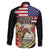 Kentucky Horseshoe Racing Rose Family Matching Long Sleeve Bodycon Dress and Hawaiian Shirt Grunge American Flag Vintage Style - Wonder Print Shop