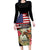 Kentucky Horseshoe Racing Rose Family Matching Long Sleeve Bodycon Dress and Hawaiian Shirt Grunge American Flag Vintage Style - Wonder Print Shop