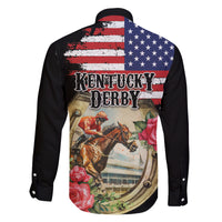 Kentucky Horseshoe Racing Rose Family Matching Mermaid Dress and Hawaiian Shirt Grunge American Flag Vintage Style - Wonder Print Shop