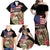 Kentucky Horseshoe Racing Rose Family Matching Off Shoulder Maxi Dress and Hawaiian Shirt Grunge American Flag Vintage Style - Wonder Print Shop