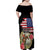 Kentucky Horseshoe Racing Rose Family Matching Off Shoulder Maxi Dress and Hawaiian Shirt Grunge American Flag Vintage Style - Wonder Print Shop