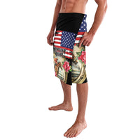 Kentucky Horseshoe Racing Rose Lavalava Grunge American Flag Vintage Style - Wonder Print Shop